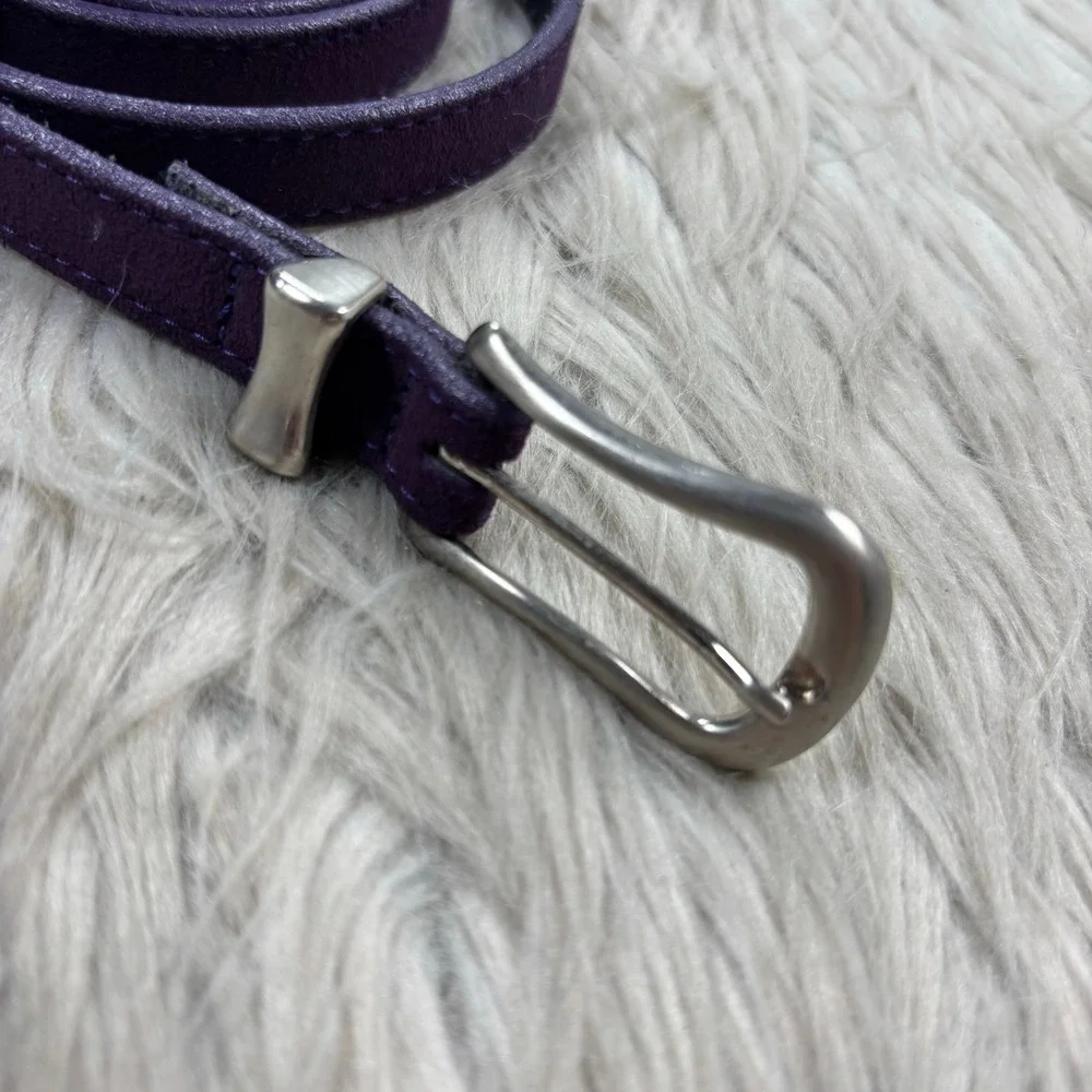 Cobalt Women's L Purple Leather Skinny Belt Artsy Boho Classic Waist Whimsigoth